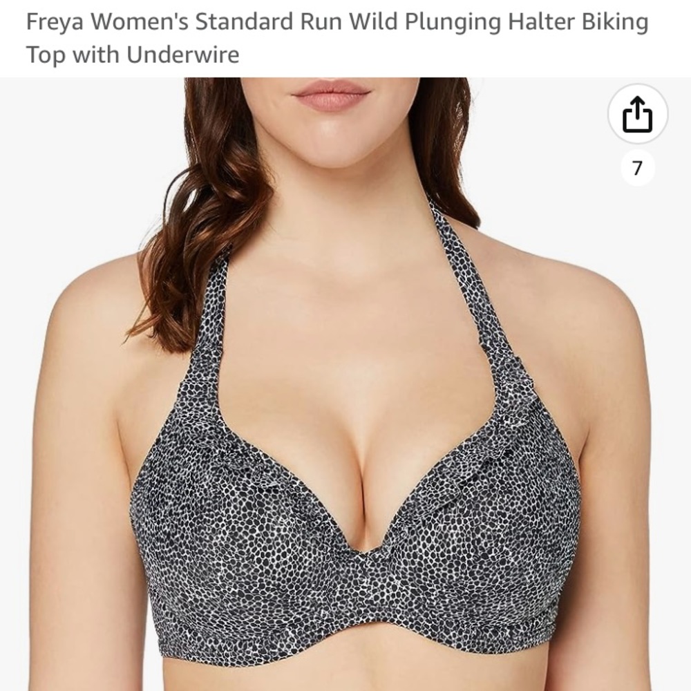 Freya Women's Black and White Halter Bikini Top